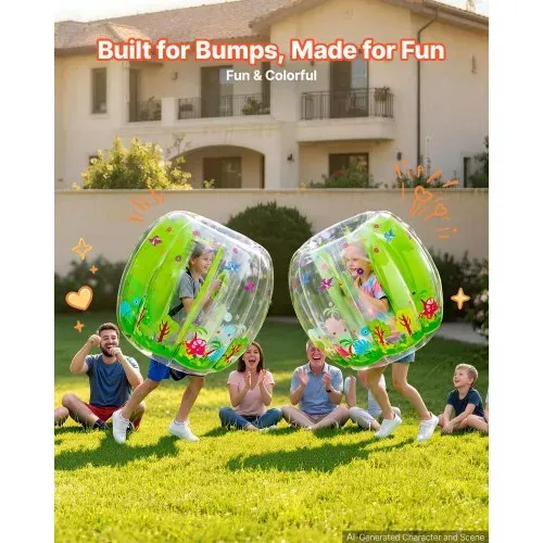 VEVOR 2 x 0,9 m Bumper Bälle 0,4 mm PVC Aufblasbar für Kinder, Sumo Bälle für Rasen, Park, Camping & Hinterhof, Heißverklebte Griffe, Stabil Sitzende Schultergurte & Gurtversteller, Dinosaurier-Waldmotiv VEVOR 2 x 0,9 m Bumper Bälle 0,4 mm PVC Aufblasbar für Kinder, Sumo Bälle für Rasen, Park, Camping & Hinterhof, Heißverklebte Griffe, Stabil Sitzende Schultergurte & Gurtversteller, Dinosaurier-Waldmotiv