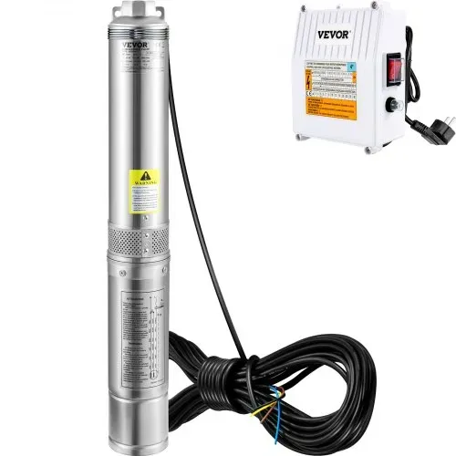 VEVOR 102 mm Tiefbrunnenpumpe 1100 W Brunnenpumpe 190 L/min Tauchpumpe max Förderhöhe 57m Rohrpumpe 230 V 50 Hz Sandpumpe IP68 Wasserpumpe 0-40°C Pumpe Ideal – Bild 9