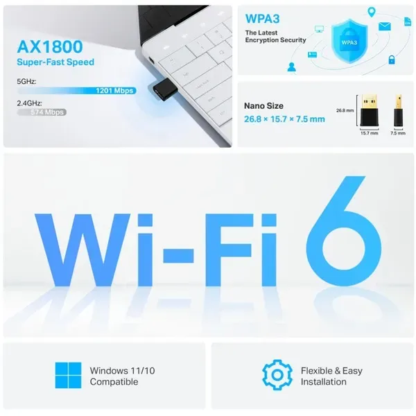 TP-Link Archer TX20U Nano WLAN 1800 Mbit/s – Bild 3