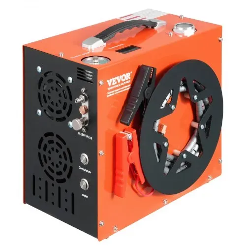 VEVOR PCP-Luftkompressor, 4500 PSI/30 MPa tragbarer PCP-Luftgewehrkompressor – Eingebautes Wasser- und Lüfterkühlsystem, Auto-Stopp DC12 V/AC230 V Paintball-Tankkompressor für Luftgewehr, Tauchflasche – Bild 9