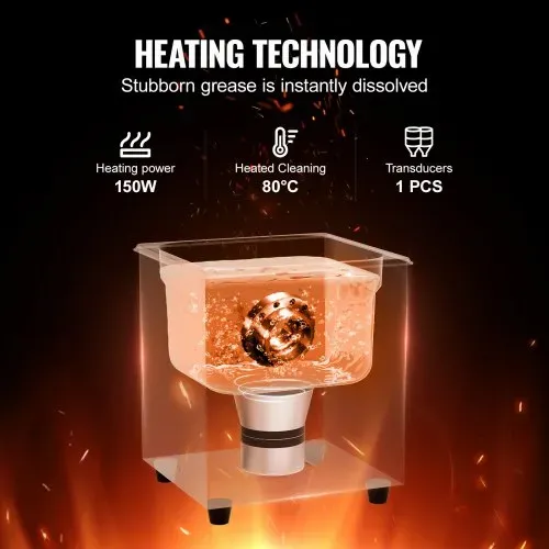 VEVOR 2 L Ultraschallreiniger 60 W digitales Ultraschallreinigungsgerät mit Schonmodus & verbesserter Entgasung, 40 kHz industrieller Schmuckreiniger mit Heizung & Timer, für Brillen Uhren Schwarz – Bild 2
