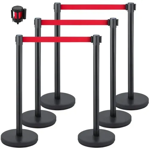 VEVOR Personenleitsystem 6 Ständer, 90 cm Gesamthöhe Absperrung mit Vierwegadapter, Abgrenzungsständer, Absperrständer mit 2 M Länge Gürtel für Airport Flughafen, Ständer aus Stahl Eisen, Schwarz VEVOR Personenleitsystem 6 Ständer, 90 cm Gesamthöhe Absperrung mit Vierwegadapter, Abgrenzungsständer, Absperrständer mit 2 M Länge Gürtel für Airport Flughafen, Ständer aus Stahl Eisen, Schwarz