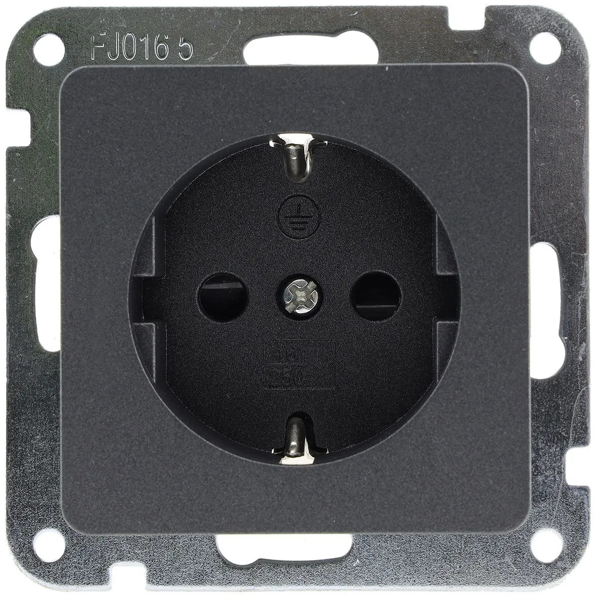 MILOS Schutzkontakt-Steckdose, Anthrazit 250V~/ 16A, OHNE Rahmen, Klemmanschluss MILOS Schutzkontakt-Steckdose, Anthrazit 250V~/ 16A, OHNE Rahmen, Klemmanschluss