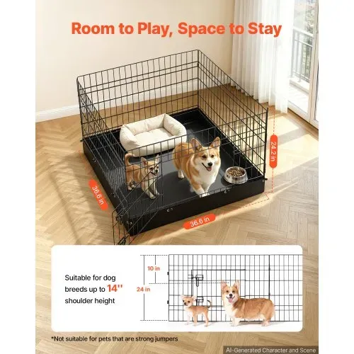 VEVOR Welpenauslauf Welpenlaufstall Hundeauslauf 61cm 4-tlg. mit Bodenmatte, Spielplatz für Kleine Hunde Katzen & Andere Kleintiere Faltbar Durch die Verschiedenen Formen Vielfältig Einsetzbar VEVOR Welpenauslauf Welpenlaufstall Hundeauslauf 61cm 4-tlg. mit Bodenmatte, Spielplatz für Kleine Hunde Katzen & Andere Kleintiere Faltbar Durch die Verschiedenen Formen Vielfältig Einsetzbar