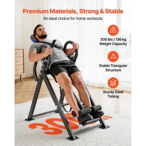 VEVOR Inversionsbank bis 136 kg, Inversionstisch mit Doppelrollenverriegelung, Mehrfach Verstellbarem Haltegurt und Ergonomischem Design, Streckbank zur Entlastung von Schultern, Nacken und Rücken VEVOR Inversionsbank bis 136 kg, Inversionstisch mit Doppelrollenverriegelung, Mehrfach Verstellbarem Haltegurt und Ergonomischem Design, Streckbank zur Entlastung von Schultern, Nacken und Rücken