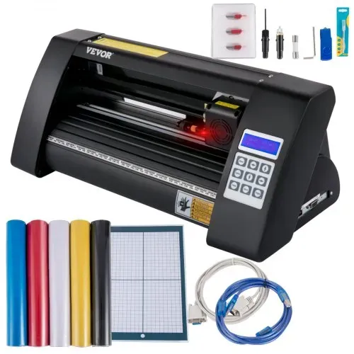 VEVOR Vinyl Schneideplotter 375 mm, Folienschneider Max. Schnittbreite 285 mm, Plottermaschine Signmaster-Software, Plotter Windowskompatibel, Folienplotter Halbautomatisch Schnittpräzision ±0,001 mm VEVOR Vinyl Schneideplotter 375 mm, Folienschneider Max. Schnittbreite 285 mm, Plottermaschine Signmaster-Software, Plotter Windowskompatibel, Folienplotter Halbautomatisch Schnittpräzision ±0,001 mm
