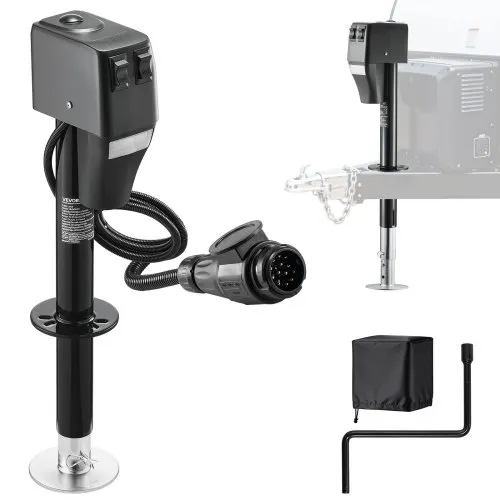 VEVOR Elektrischer Anhängerheber 2268 kg, Elektro Stützfuß 230-686mm Hub, Wohnmobil-Anhängerstütze mit Kurbel, Schutzabdeckung & LED für Wohnwagen, Wohnmobile & Camper, 12 V DC mit Kabelbaum VEVOR Elektrischer Anhängerheber 2268 kg, Elektro Stützfuß 230-686mm Hub, Wohnmobil-Anhängerstütze mit Kurbel, Schutzabdeckung & LED für Wohnwagen, Wohnmobile & Camper, 12 V DC mit Kabelbaum