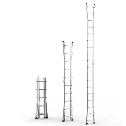 VEVOR Teleskopleiter mit A-Rahmen, 5120 mm, kompakte Aluminium-Ausziehleiter, multifunktionale, zusammenklappbare Wohnmobilleiter, für Hausaufgaben, Treppen, Innen- und Außendächer, 150 kg Tragkraft – Bild 9