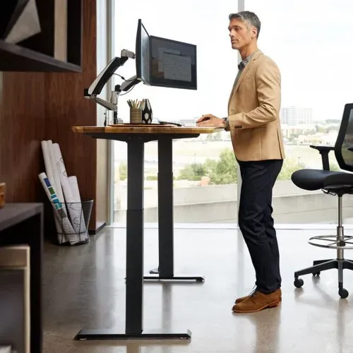 VEVOR Schreibtisch Gestell, verstellbare Höhe 70-117 cm und Länge 90-135 cm, elektrisches Tischgestell, ergonomische DIY-Arbeitsplatzbasis für Zuhause und das Büro (nur schwarzer Rahmen) – Bild 7