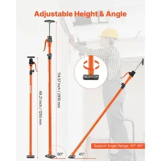 VEVOR Einhandstütze, 2 Stk., Deckenstütze 125–291cm, Teleskopstütze aus Stahl, Montagestütze bis zu 90kg Kapazität zum Installieren von Schränken, Anheben von Trockenbauwänden, Frachtstangen VEVOR Einhandstütze, 2 Stk., Deckenstütze 125–291cm, Teleskopstütze aus Stahl, Montagestütze bis zu 90kg Kapazität zum Installieren von Schränken, Anheben von Trockenbauwänden, Frachtstangen
