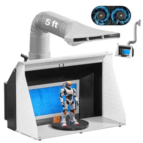 VEVOR Airbrush-Farbkabine Lackierkabine mit Doppellüfter (545 x 475 x 370 mm), tragbare Sprühfarbenkabine mit 3 LED-Leuchten & Verlängerungsschlauch, zum Lackieren von Modellen, Kunst VEVOR Airbrush-Farbkabine Lackierkabine mit Doppellüfter (545 x 475 x 370 mm), tragbare Sprühfarbenkabine mit 3 LED-Leuchten & Verlängerungsschlauch, zum Lackieren von Modellen, Kunst