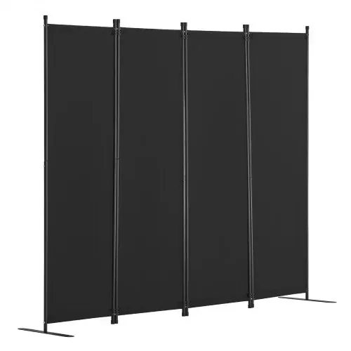 VEVOR Raumteiler Trennwand 4-teiliger Paravent Stellwand, faltbarer Sichtschutz für Büro Schlafzimmer Esszimmer Arbeitszimmer Balkon, Raumtrenner freistehend (228 x 45 x 172,5 cm), Schwarz – Bild 9