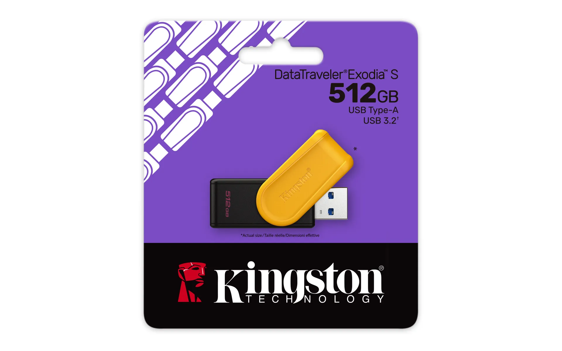 Kingston Technology DataTraveler 512GB Portable USB 3.2 Gen 1 Exodia S (Schwarz/Gelb) – Bild 3