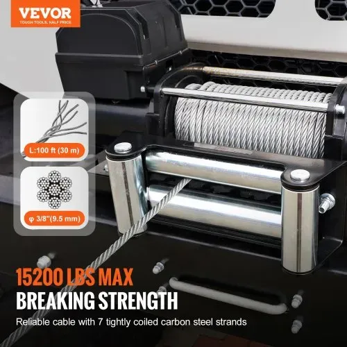 VEVOR Anschlagseil 9,5 mm x 30,5 m Stahlseil 67,6 kN Bruchfestigkeit des Kabels Forstseil mit Drehhaken Hebeseil Drahtseil Abschleppseil Ideal für ATVs UTVs Autos SUVs oder große Geländewagen VEVOR Anschlagseil 9,5 mm x 30,5 m Stahlseil 67,6 kN Bruchfestigkeit des Kabels Forstseil mit Drehhaken Hebeseil Drahtseil Abschleppseil Ideal für ATVs UTVs Autos SUVs oder große Geländewagen