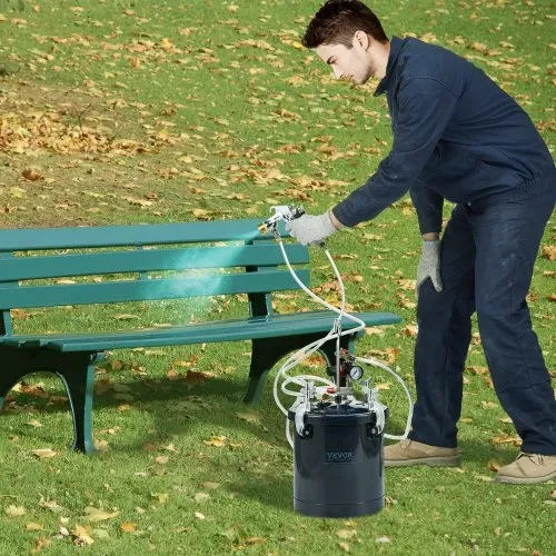 VEVOR Druckbehälter Farbbehälter Sprühfarbe Drucktopf 10 L Drucktank, 60 psi Lackierpistole Farbbehälter Φ 52 x 32 cm Spray Paint Pressure Pot Tank Paint Container Farbspritzpistolen Lacken, Flecken – Bild 7