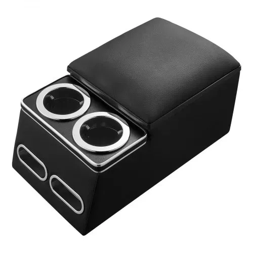 VEVOR Rücksitzbank-Mittelkonsole 435 x 250 x 230 mm Schwarze Staufachbox für Fahrzeuge mit Rücksitzbank, mit 2 Getränkehaltern und Handyhalter, Sicher per Schnalle Befestigt und Neu Positionierbar – Bild 9