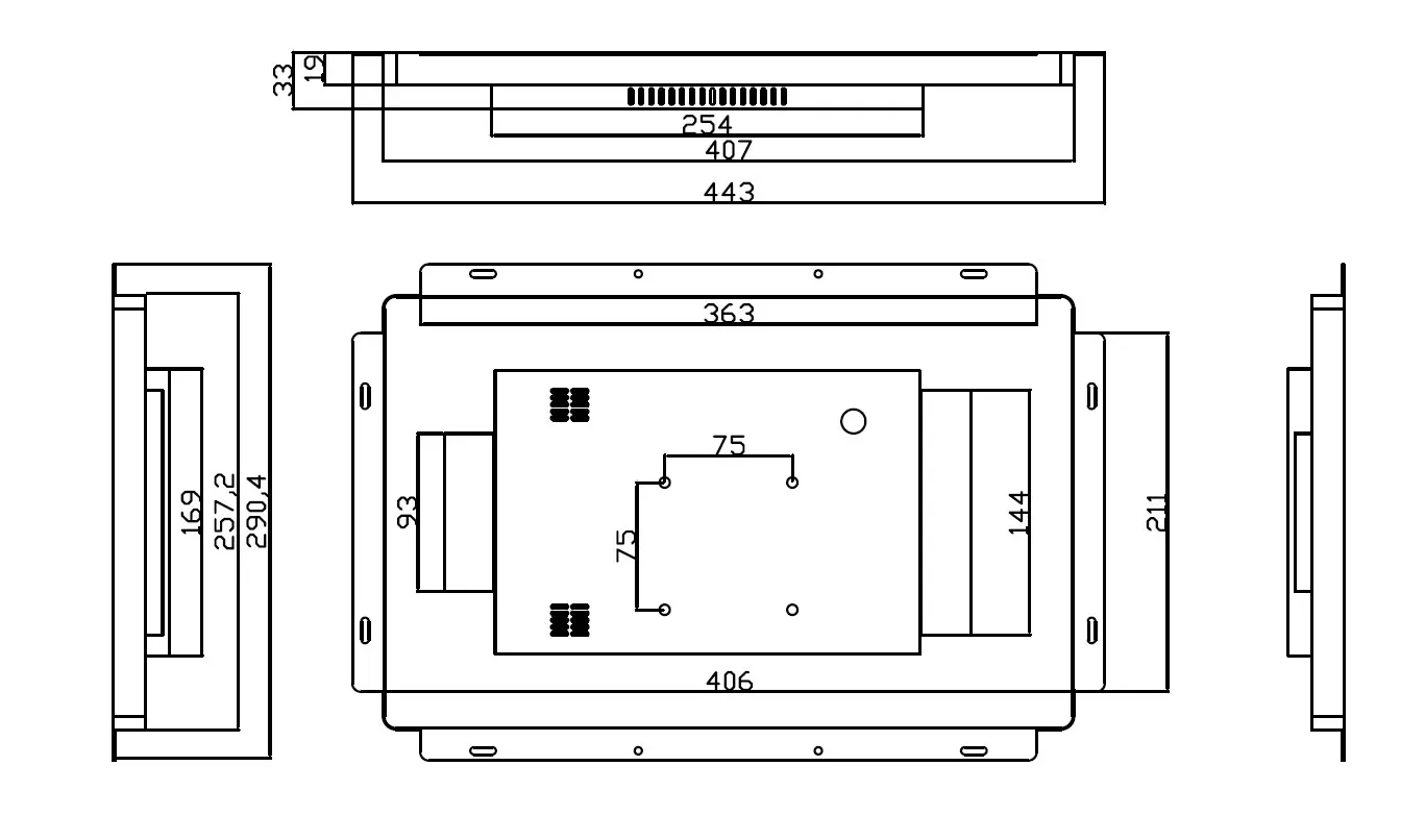 ALLNET Touch Display Tablet 15 Zoll zbh. Wandmontage Einbaurahmen für Unterputz/Hohlraum aufliegend – Bild 7