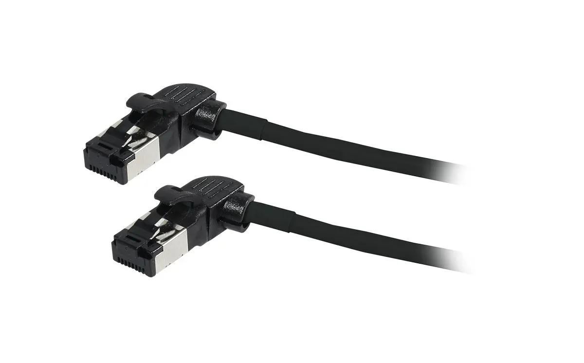Patchkabel RJ45, CAT6A 500Mhz, 10m, schwarz, S/FTP, slimline rund d=4,5mm, TPE/LSZH(Superflex), AWG28, mit CAT7 Rohk., drehbarer Stecker, Synergy21 – Bild 3