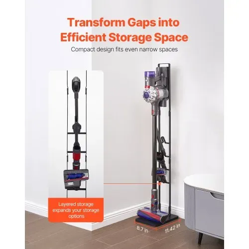 VEVOR Staubsaugerständer, kompatibel mit Dyson V6 V7 V8 V10 V11 V15, Staubsaugerständerhalter mit 4 Haken für Dyson DC30 DC31 DC34 DC35 DC58 DC59 DC62 D74 kabellose Staubsauger & Zubehör – Bild 4