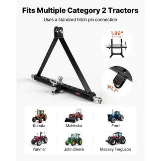 VEVOR 3-Punkt-Anhängerkupplung mit Kugelkopf, Dreipunkt-Schnellkupplung, Traktor-Zugstangenadapter, Kompatibel mit Traktoren der Kategorie 2, Unterstützt Modelle Gängiger Marken, Schwarz VEVOR 3-Punkt-Anhängerkupplung mit Kugelkopf, Dreipunkt-Schnellkupplung, Traktor-Zugstangenadapter, Kompatibel mit Traktoren der Kategorie 2, Unterstützt Modelle Gängiger Marken, Schwarz