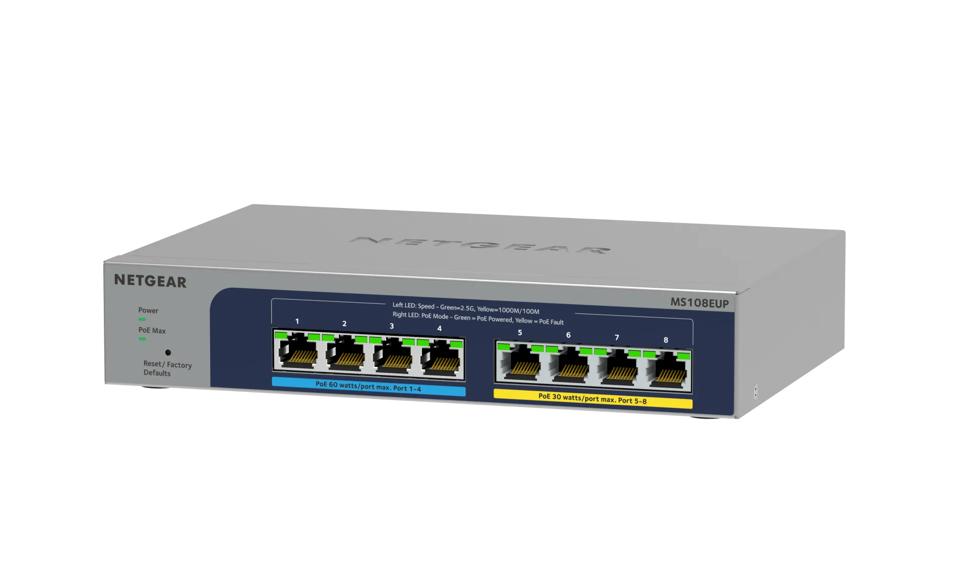 NETGEAR 8-port Ultra60 PoE++ Multi-Gigabit (2.5G) Ethernet Plus Switch Managed L2/L3 2.5G Ethernet (100/1000/2500) Power over Ethernet (PoE) Grau – Bild 2
