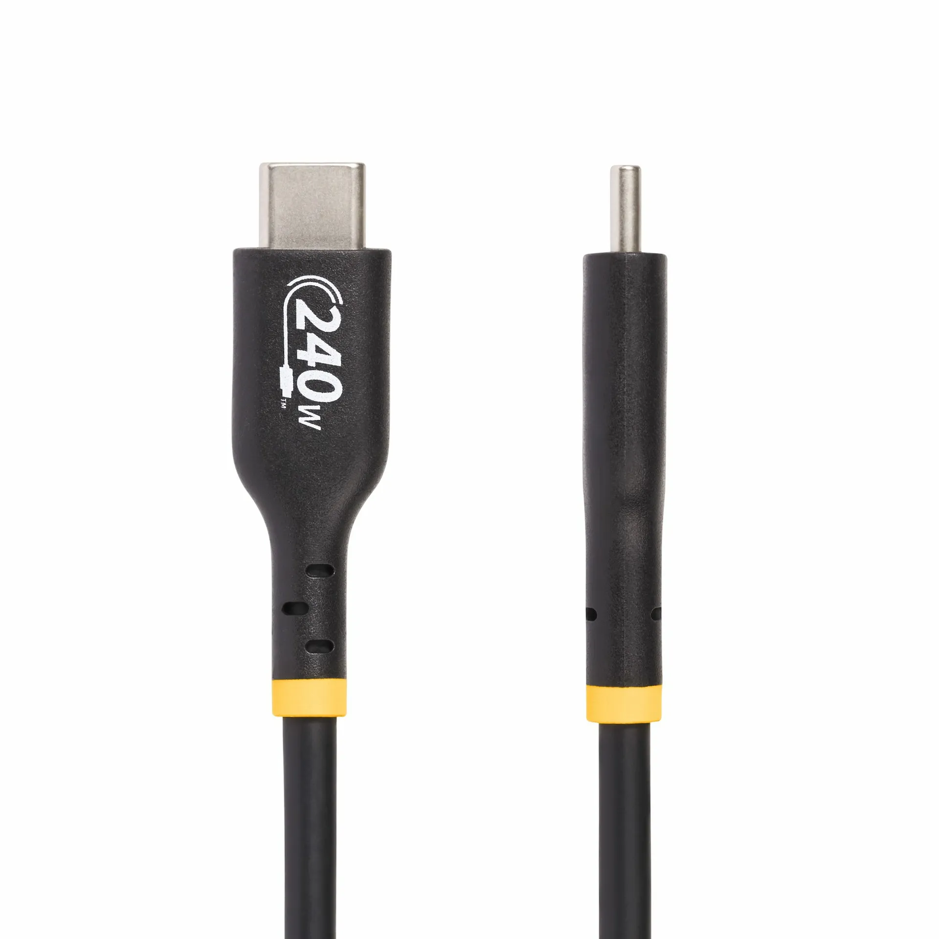 StarTech.com 2m USB-C-Ladekabel, Laden und Synchronisieren, 240W (5A) Power Delivery EPR, USB 2.0 Laptop-Ladekabel, USB-IF-zertifiziert, TPE-Mantel, Schwarz - USB C Ladekabel – Bild 3