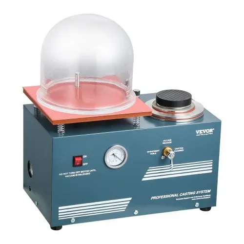 VEVOR Vakuum-Einbettgussmaschine 400 ml mit 3 CFM-Pumpe & Glocke & Präzisionsmanometer, Metallschmuckgusswerkzeug Vakuumgussmaschine zum Gießen von Schmuck und Schmelzen (28 x 28 cm) 290 W Leistung – Bild 10