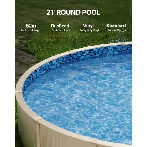 VEVOR Runde Poolfolie, φ 640×120 cm, Innenfolie, Ersatzfolie, Innenhülle, Schwimmbadfolie, Vinyl-Folie im Unibead-Stil mit Standardstärke, für Aufstellpools mit 132 cm Wandhöhe VEVOR Runde Poolfolie, φ 640×120 cm, Innenfolie, Ersatzfolie, Innenhülle, Schwimmbadfolie, Vinyl-Folie im Unibead-Stil mit Standardstärke, für Aufstellpools mit 132 cm Wandhöhe