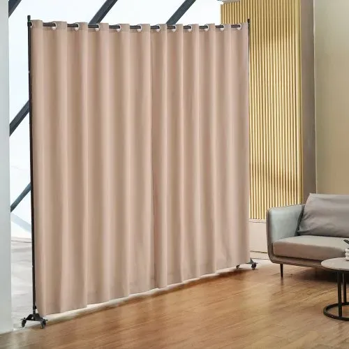 VEVOR Raumteiler Trennwand Paravent Stellwand Einzelpanel, Tragbarer Sichtschutz für Büro Schlafzimmer Esszimmer Arbeitszimmer Balkon, Raumtrenner Rollbar (308,5 x 45 x 245,5 cm), Braun – Bild 7