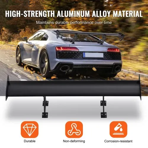 VEVOR GT Wing Autospoiler, 110 cm Universalspoiler mit Einzeldeck, verstellbares leichtes Aluminium, Auto-Heckspoilerflügel, Rennspoiler BGW/JDM Drift Schwarz – Bild 2