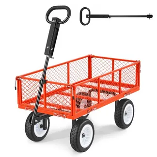 VEVOR Bollerwagen 408,2 kg Tragkraft, Gartenwagen mit PU-Reifen, Handwagen mit Verstellbarem Griff, Abnehmbaren Seitenwänden, Transportwagen zur Befestigung an ATV oder Traktor, Rot VEVOR Bollerwagen 408,2 kg Tragkraft, Gartenwagen mit PU-Reifen, Handwagen mit Verstellbarem Griff, Abnehmbaren Seitenwänden, Transportwagen zur Befestigung an ATV oder Traktor, Rot