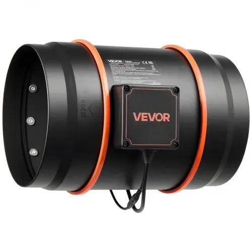 VEVOR 203mm Rohrventilator Regelbar, 1372m³/h Inline-Rohrlüfter mit PWM & App-Steuerung, Kanalventilator mit 10 Stufen 9h Timer & EC-Motor, Abluftventilator für Gewächshaus Badzimmer Keller Rauchabzug – Bild 10