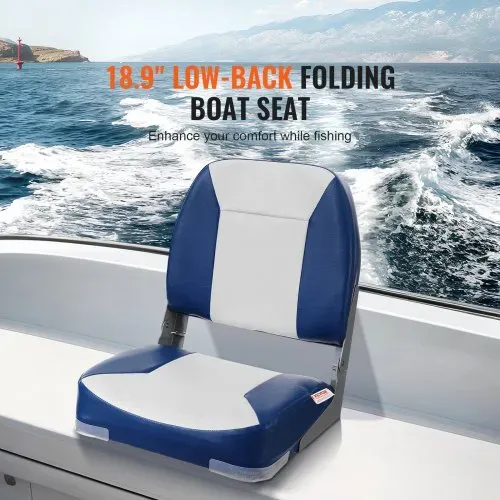 VEVOR Bootssitz 48 cm Bootsstuhl mit niedriger Rückenlehne, Klappbarer Bootsstuhl mit Verdickter Schwammpolsterung und Scharnier, Herunterklappbarer Bootskapitänsstuhl für Fischerboot, Ausflugsboot VEVOR Bootssitz 48 cm Bootsstuhl mit niedriger Rückenlehne, Klappbarer Bootsstuhl mit Verdickter Schwammpolsterung und Scharnier, Herunterklappbarer Bootskapitänsstuhl für Fischerboot, Ausflugsboot