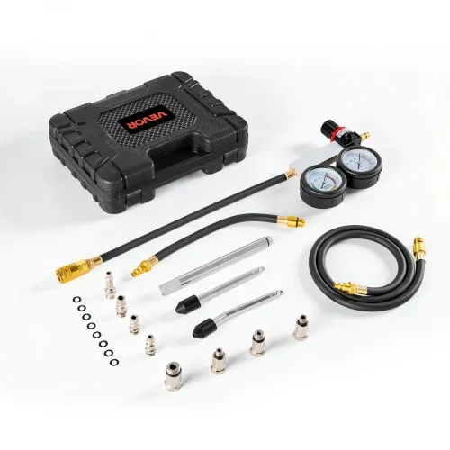 VEVOR Druckverlustprüfer für Motorenzylinder 0-100 psi Manometerbereich, Zylinderdrucktester mit 4 Adaptern & 2 Metallrohren, Kraftfahrzeug Kompressionsprüfset Druckprüfung und Leckratenmessung VEVOR Druckverlustprüfer für Motorenzylinder 0-100 psi Manometerbereich, Zylinderdrucktester mit 4 Adaptern & 2 Metallrohren, Kraftfahrzeug Kompressionsprüfset Druckprüfung und Leckratenmessung