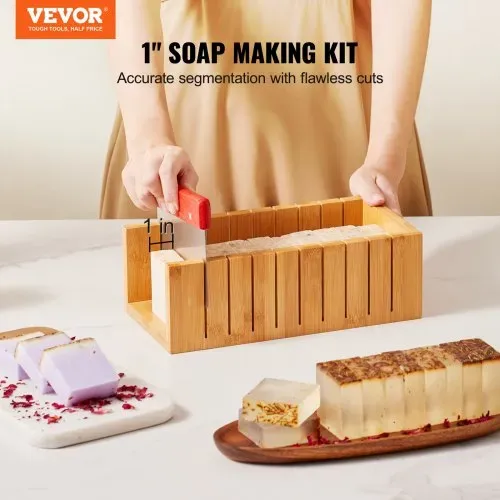 VEVOR Seifenschneider Set Seife Selb Machen 1301 mL, Seifenmachen Set Silikon, DIY Seifenherstellung Handgefertigt Seife Satz, Rechteckige Silikon Seife Form mit Bambuskasten 278 x 142 x 93 mm VEVOR Seifenschneider Set Seife Selb Machen 1301 mL, Seifenmachen Set Silikon, DIY Seifenherstellung Handgefertigt Seife Satz, Rechteckige Silikon Seife Form mit Bambuskasten 278 x 142 x 93 mm