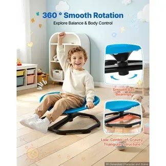 VEVOR Drehstuhl Kinder Autismus Sensorischer Drehsitz 50 kg 430×355 mm Blau, ADHS Hilfsmittel für Kinder im Alter von 2-6 Jahren, Förderung von Gleichgewicht Körperkoordination Greifkraft, PP-Material VEVOR Drehstuhl Kinder Autismus Sensorischer Drehsitz 50 kg 430×355 mm Blau, ADHS Hilfsmittel für Kinder im Alter von 2-6 Jahren, Förderung von Gleichgewicht Körperkoordination Greifkraft, PP-Material