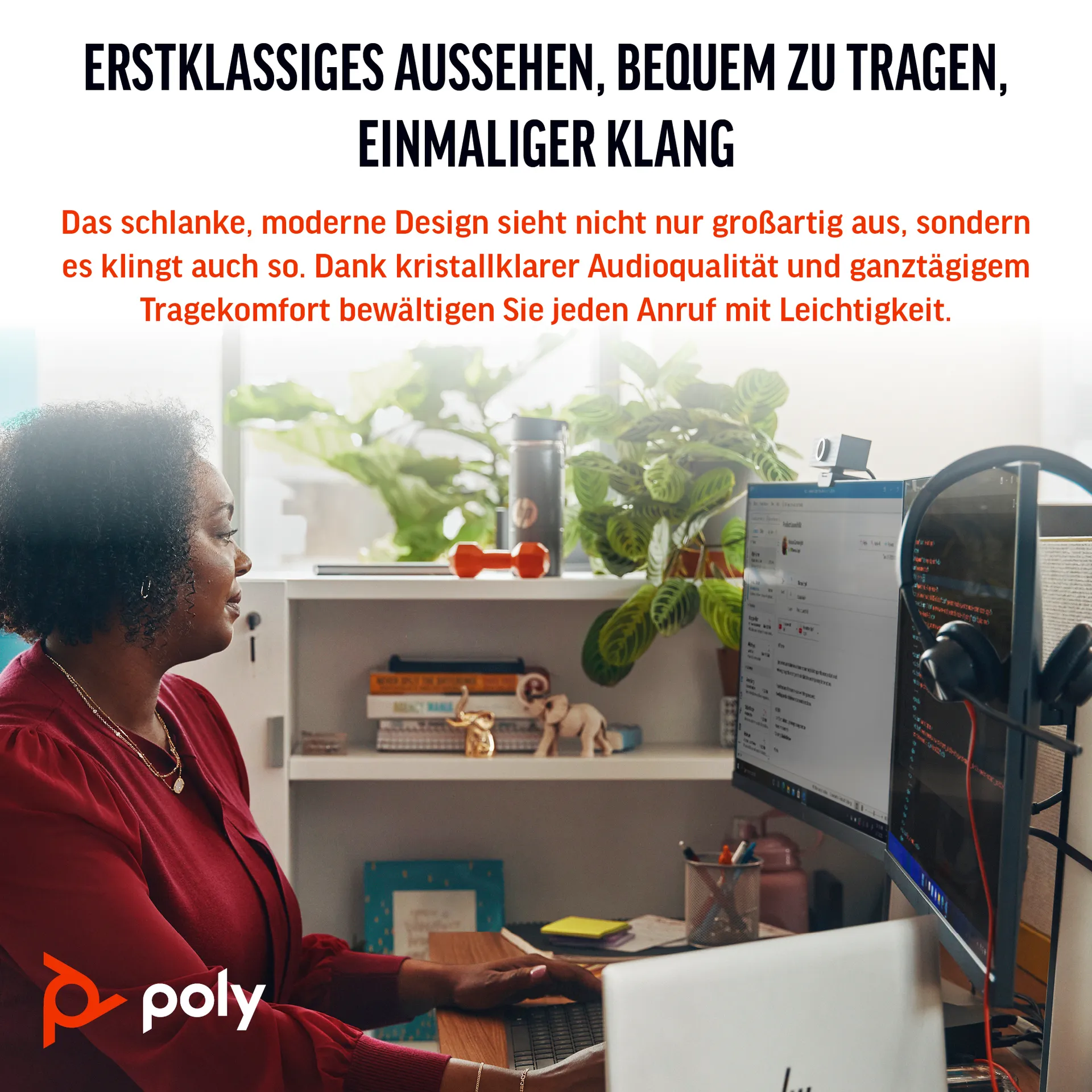 HP Poly Blackwire 3315 Monaurales USB-C-Headset, zertifiziert für Microsoft Teams, + 3,5-mm-Stecker + USB-C/A-Adapter – Bild 3