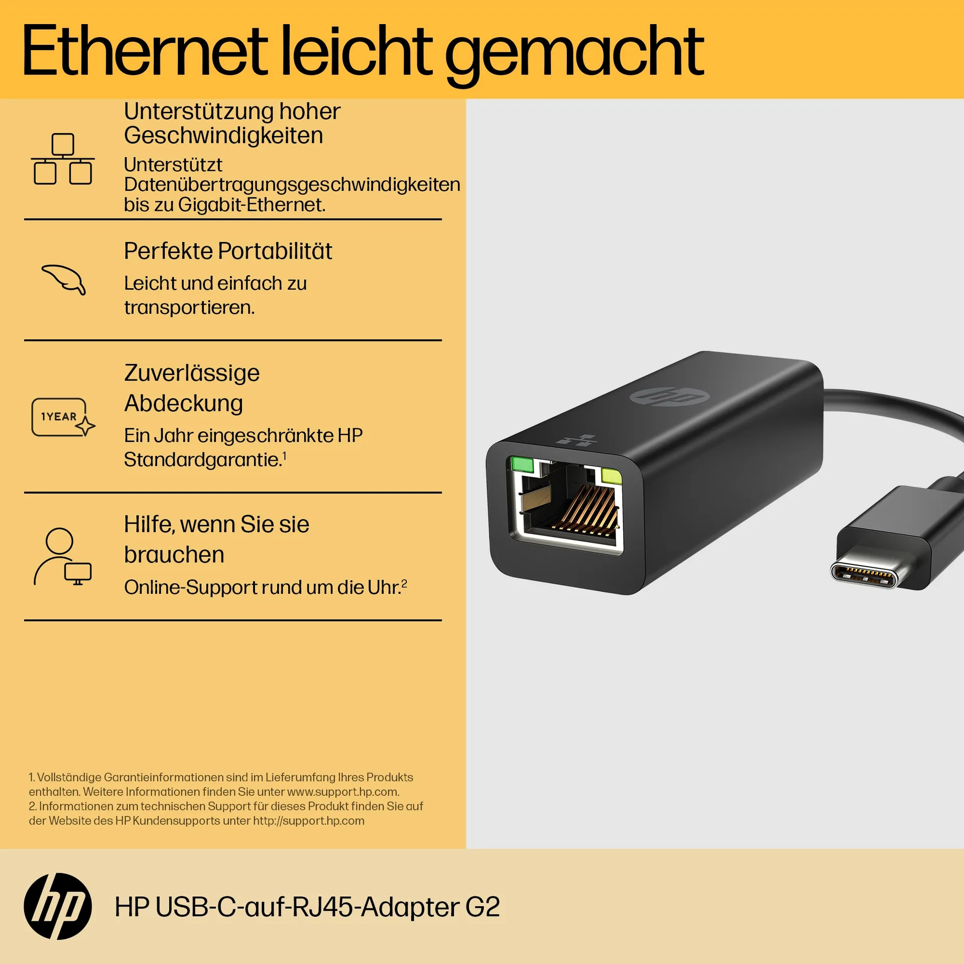 HP USB-C-an-RJ45 G2-Adapter – Bild 6