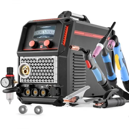 VEVOR Schweißgerät 5-in-1 Kombi, Schneiden/WIG/MIG/Füllstoff-MIG/MMA, 50-A-berührungsloses Plasma- & 200-A-Synergic-Schweißgerät, 220-V-Alu-Impuls-MIG-Schweißgerät, kompatibel mit Spool Gun VEVOR Schweißgerät 5-in-1 Kombi, Schneiden/WIG/MIG/Füllstoff-MIG/MMA, 50-A-berührungsloses Plasma- & 200-A-Synergic-Schweißgerät, 220-V-Alu-Impuls-MIG-Schweißgerät, kompatibel mit Spool Gun