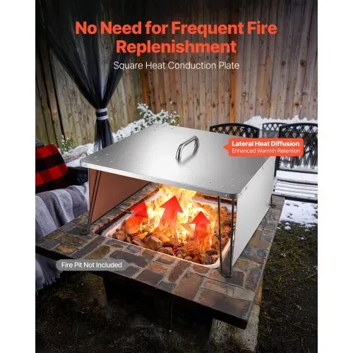 VEVOR Feuerstelle Deckel, 645x645x370 mm, quadratischer Outdoor-Feuerschalendeckel aus Edelstahl für Lagerfeuer, Camping, Holzverbrennung, mit 4 klappbaren Beinen und Tragegriff VEVOR Feuerstelle Deckel, 645x645x370 mm, quadratischer Outdoor-Feuerschalendeckel aus Edelstahl für Lagerfeuer, Camping, Holzverbrennung, mit 4 klappbaren Beinen und Tragegriff