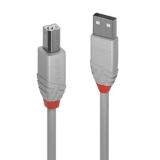 Lindy 36684 USB Kabel USB 2.0 3 m USB A USB B 0,48 Gbit/s Grau Lindy 36684 USB Kabel USB 2.0 3 m USB A USB B 0,48 Gbit/s Grau
