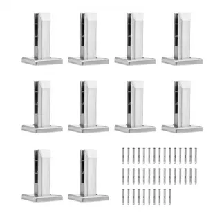 VEVOR Glasklemme, 10 Stück quadratische Glasgeländerhalterung für 0,31″-0,47″ gehärtetes Glas, Glasmontageklemme aus Edelstahl 304, 0,12″ dicke Glasregalhalterung für Balkon, Garten, Treppe, Silber VEVOR Glasklemme, 10 Stück quadratische Glasgeländerhalterung für 0,31″-0,47″ gehärtetes Glas, Glasmontageklemme aus Edelstahl 304, 0,12″ dicke Glasregalhalterung für Balkon, Garten, Treppe, Silber