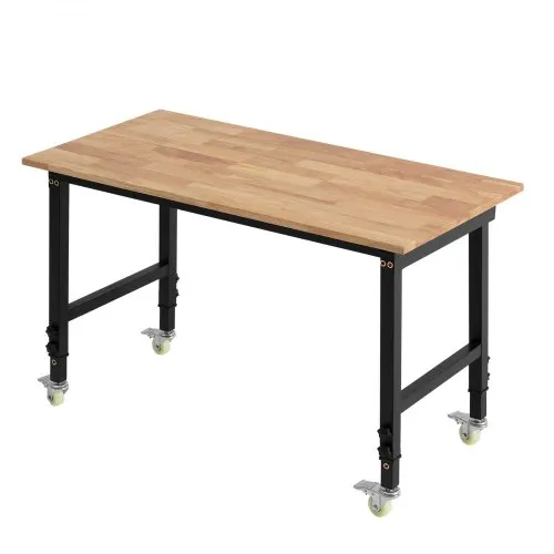 VEVOR Werkbank, 680 kg, Werkstatttisch mit Rolle, 122×60 cm große Arbeitsplatte aus Eichenholz, Arbeitstisch mit Höhenverstellung von 725-1075 mm, Werktisch für Garage, Werkstatt, Zuhause & Büro VEVOR Werkbank, 680 kg, Werkstatttisch mit Rolle, 122×60 cm große Arbeitsplatte aus Eichenholz, Arbeitstisch mit Höhenverstellung von 725-1075 mm, Werktisch für Garage, Werkstatt, Zuhause & Büro