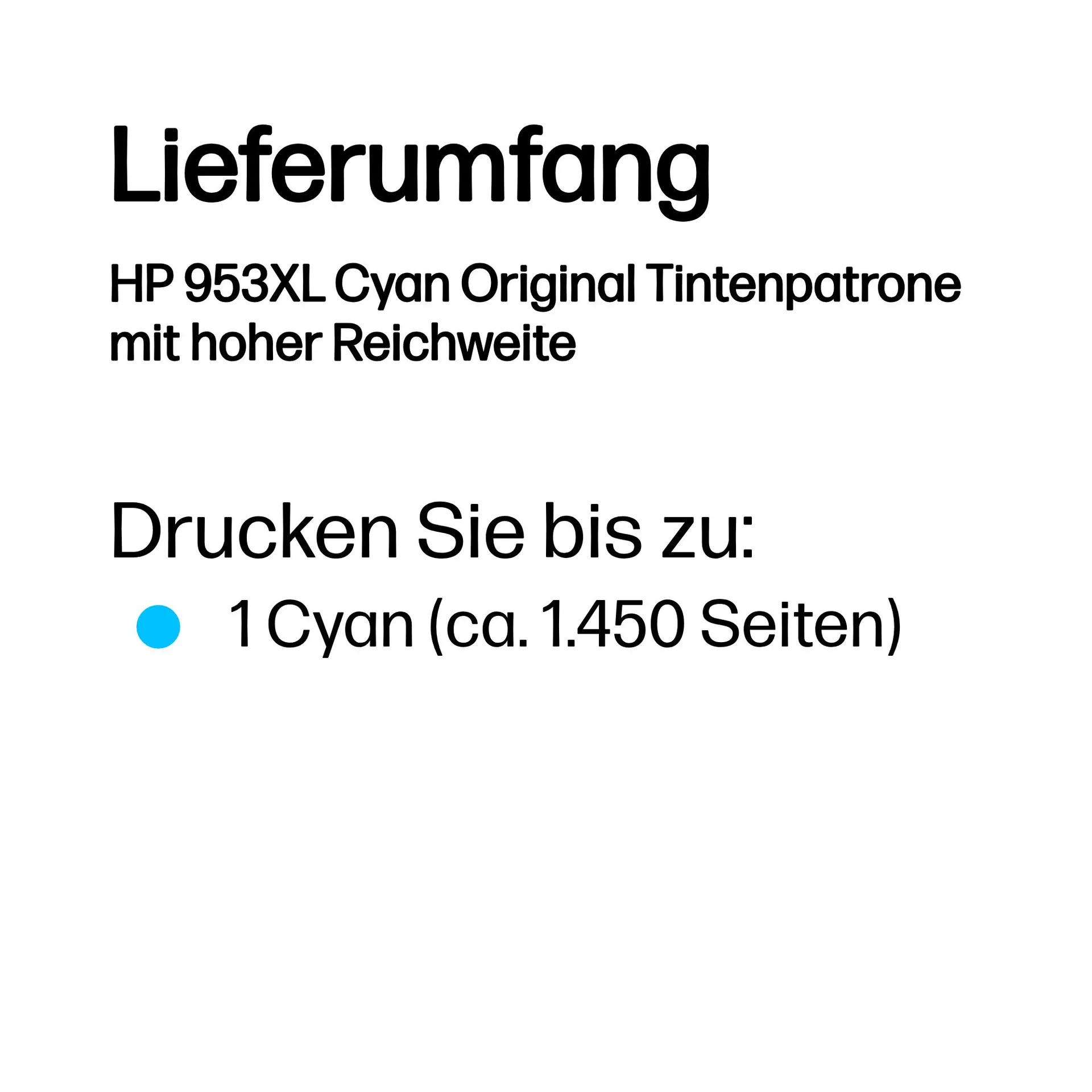 HP 953XL Cyan Original Tintenpatrone mit hoher Reichweite – Bild 3