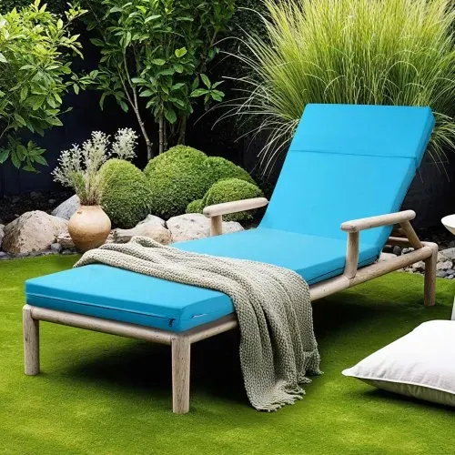 VEVOR Deckchair Auflagen, 1830x533x98 mm, Liegenauflagen für den Außenbereich, wasserabweisend & farbecht, Sonnenliegen-Kissen mit Bändern, dicke Terrassen-Liegepolster für Pooldeck, Meerblau – Bild 7