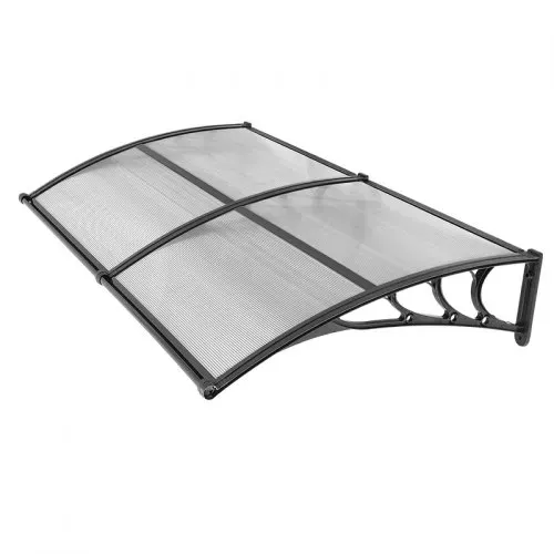VEVOR Vordach für Haustür 965x1987 mm, Pultbogenvordach, Pultvordach mit Entwässerung & ABS-Halterung, Regen-, Schnee- & Sonnenschutz, Polycarbonat-Türüberdachung für Veranda & Terrasse, Transparent – Bild 9