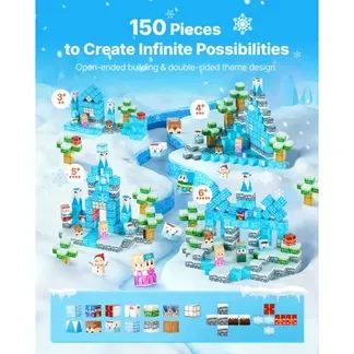 VEVOR Magnetische Bausteine, 150-teiliges Gletscherburg-Set, Magnetblöcke, STEM Montessori-Sensorikspielzeug als Weihnachts- & Geburtstagsgeschenk, Konstruktions-Stapelspielzeug, ab 3 Jahren VEVOR Magnetische Bausteine, 150-teiliges Gletscherburg-Set, Magnetblöcke, STEM Montessori-Sensorikspielzeug als Weihnachts- & Geburtstagsgeschenk, Konstruktions-Stapelspielzeug, ab 3 Jahren