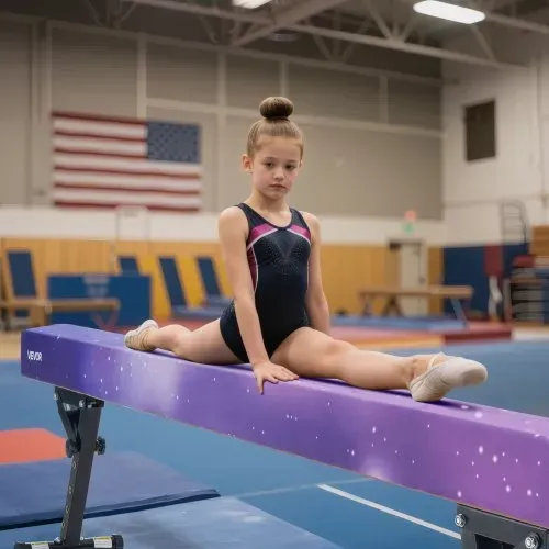 VEVOR Schwebebalken Gymnastik Kinder 241 cm Höhenverstellbar (5-stufig), 158,7 kg belastbarer Gymnastikbalken Turnbalken, Balance Balken Balancierbalken für Fitnessstudio, Galaxy – Bild 7