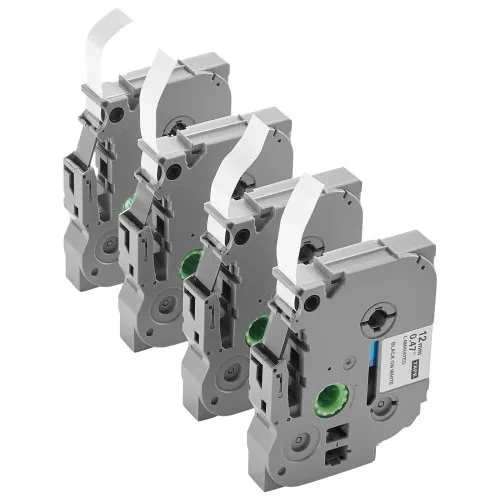 VEVOR Schriftband, 4er-Pack, 12 mm, Schwarz auf Weiß, kompatibel mit verschiedenen Arten von Brother P-Touch-Etikettierern, PT-1230PC, PT-1280, PT-D200, PT-P400, Ersatz für TZe-231 VEVOR Schriftband, 4er-Pack, 12 mm, Schwarz auf Weiß, kompatibel mit verschiedenen Arten von Brother P-Touch-Etikettierern, PT-1230PC, PT-1280, PT-D200, PT-P400, Ersatz für TZe-231