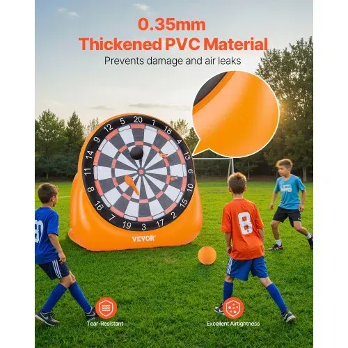 VEVOR aufblasbares Fußball-Dartboard, über 1,83 m hohes riesiges Fußball-Dartboard mit 4 Kickbällen & 6 Darts & 6 Äxten & Luftpumpe, ideal für riesige Gartenspiele, riesiges Kick-Darts-Spiel – Bild 3